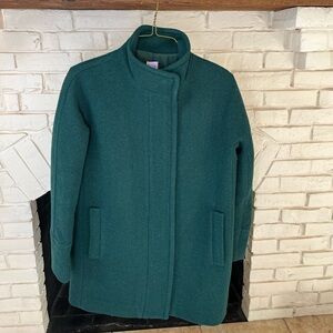 Jcrew Neck City green wool coat size 8